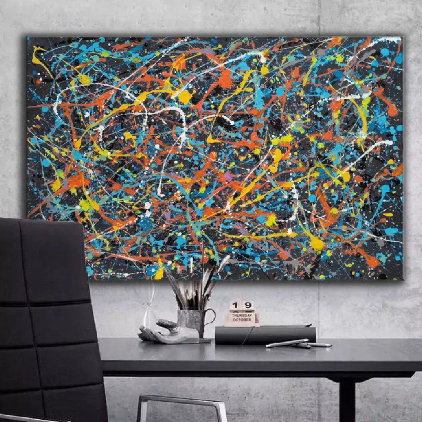 100% Hand Painted Iconic Jackson Pollock-inspired Painting