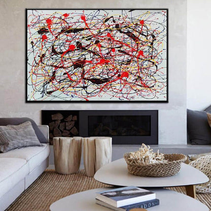 Modern Pollock Influenced Hand Painted Wall Art