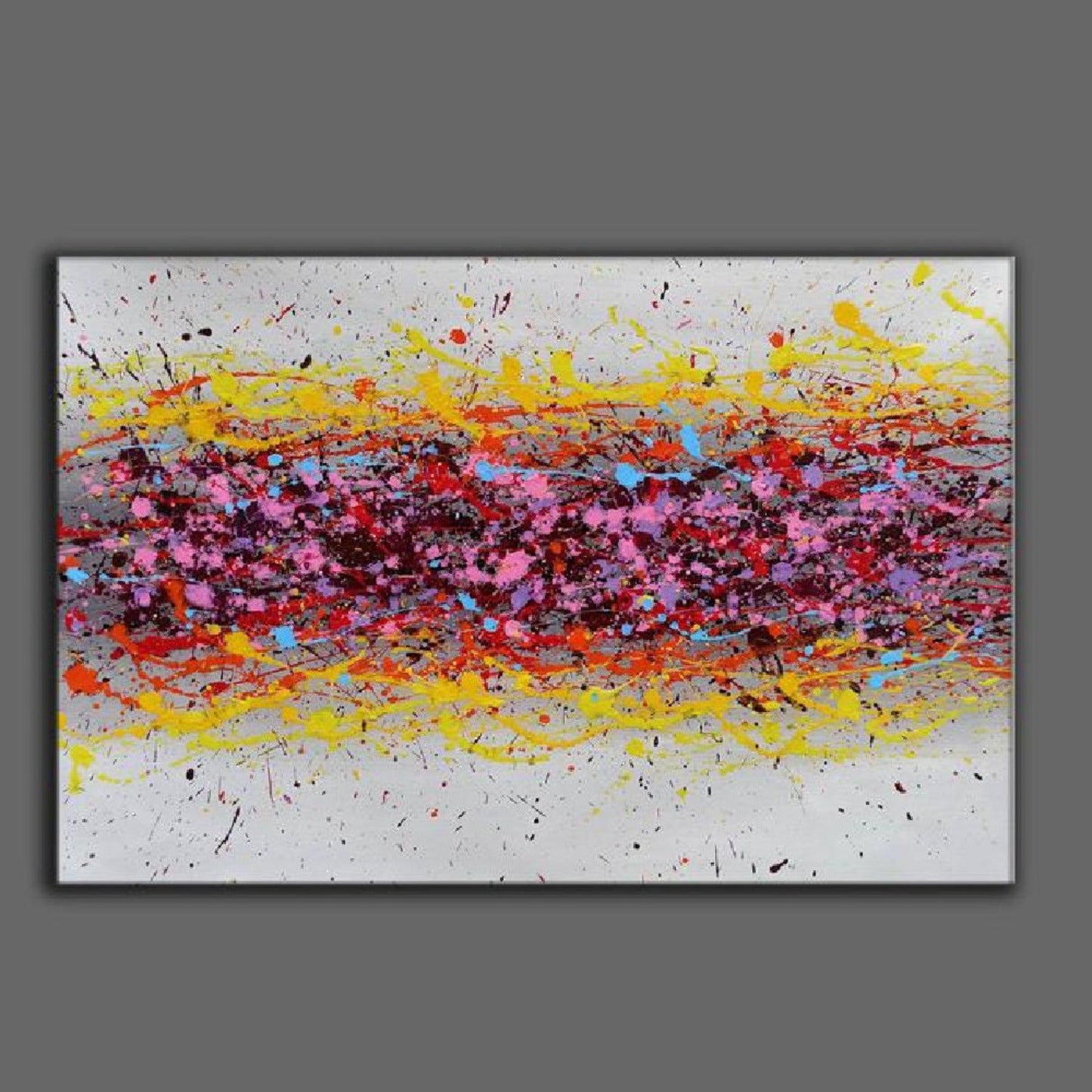 Acrylic Colourful Dripping Art Resembling Pollock's Style