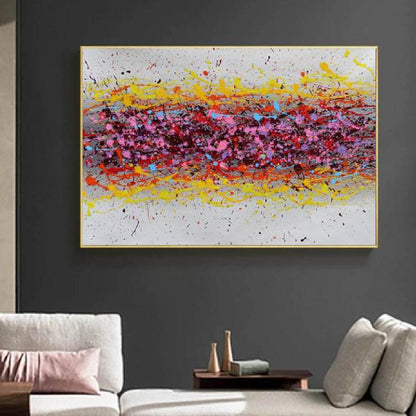 Acrylic Colourful Dripping Art Resembling Pollock's Style