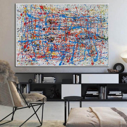 Abstract Multicolour 100% Hand Painted Drip Art