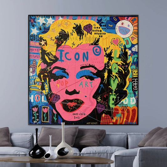 Marilyn Monroe Icon Hand Painted Graffiti Painting