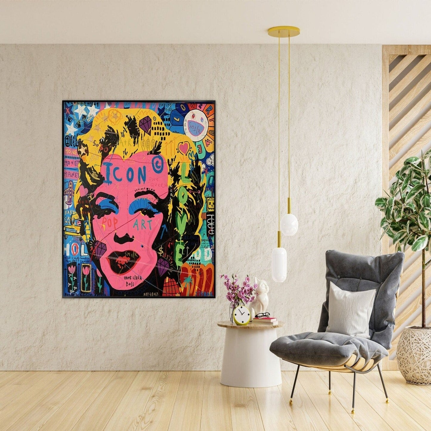 Marilyn Monroe Icon Hand Painted Graffiti Painting