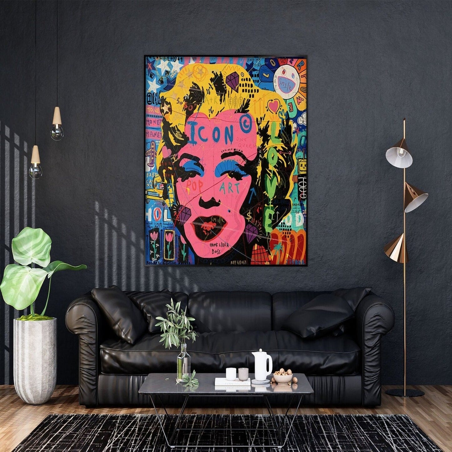 Marilyn Monroe Icon Hand Painted Graffiti Painting