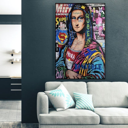 Original Mona Lisa Banksy Style Pop Art Painting