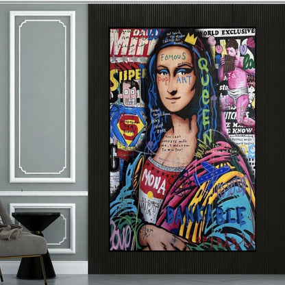 Original Mona Lisa Banksy Style Pop Art Painting