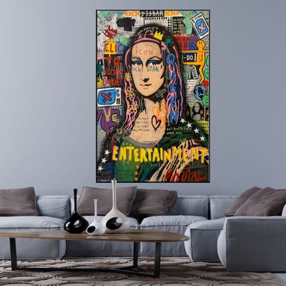 Entertainment Queen Mona Lisa Hand Painted Pop Art