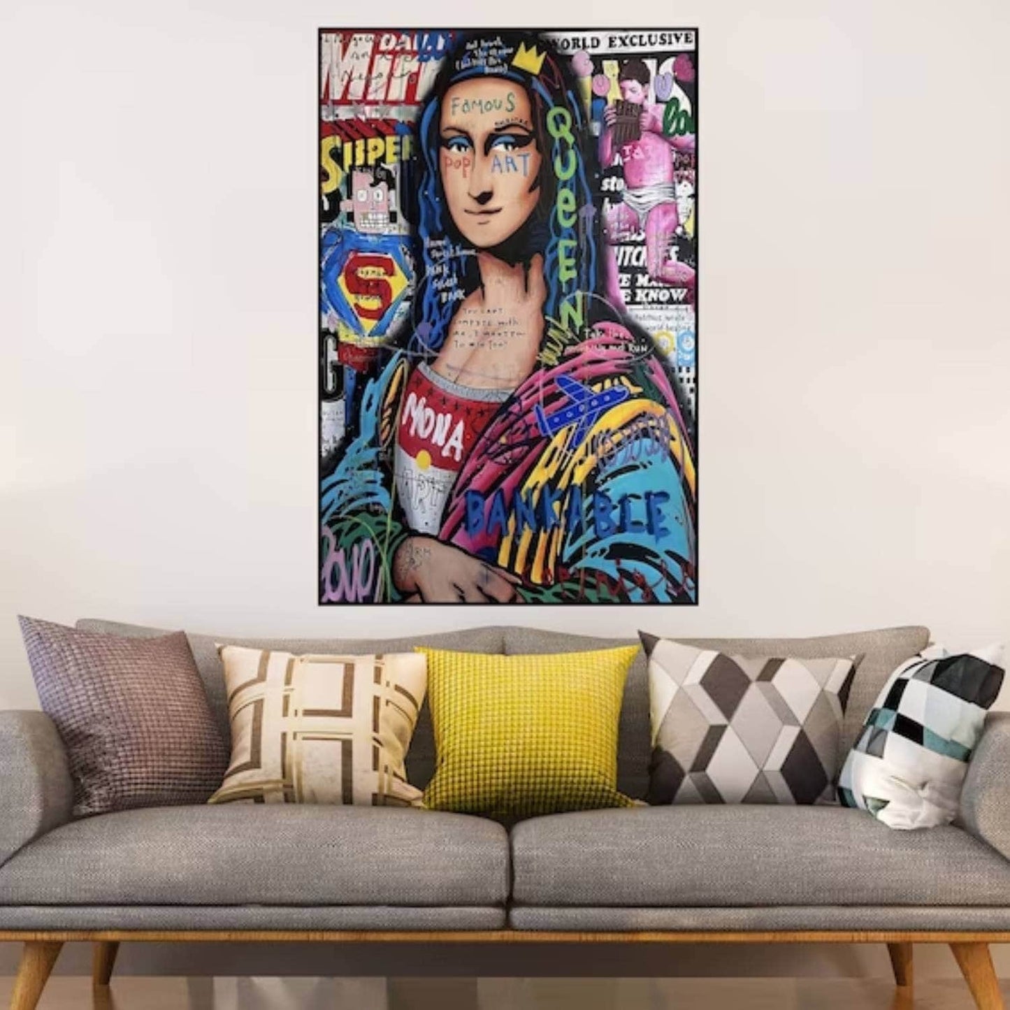 Original Mona Lisa Banksy Style Pop Art Painting