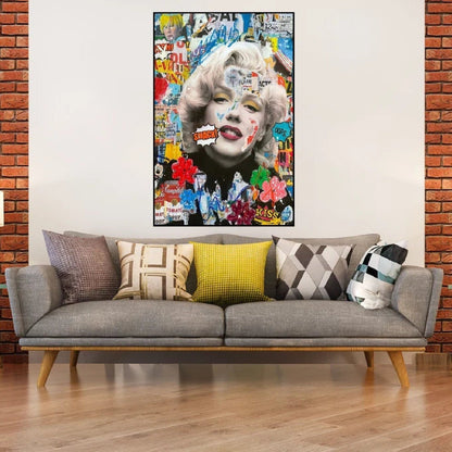 Marilyn Monroe Smack Graffiti Pop Art Painting