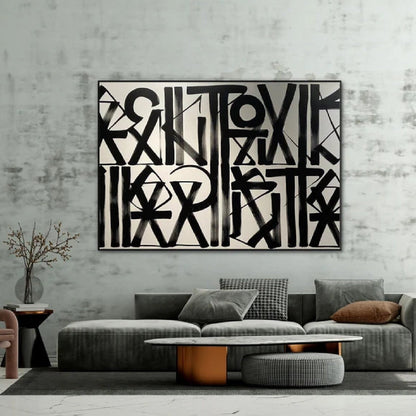 Retna Replica Calligraphy Fonts Abstract Canvas Painting