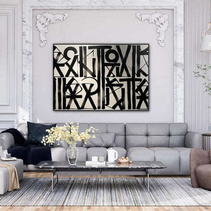 Retna Replica Calligraphy Fonts Abstract Canvas Painting