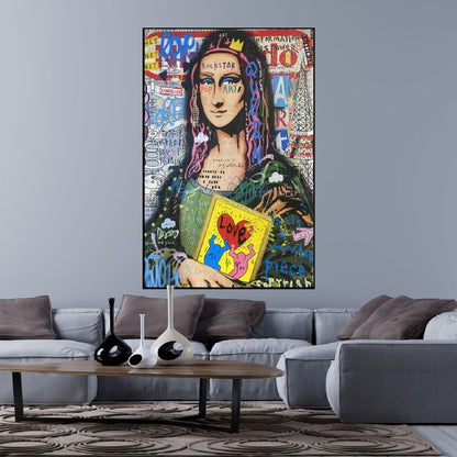 Original Mona Lisa 100% Hand Painted Love Pop Art