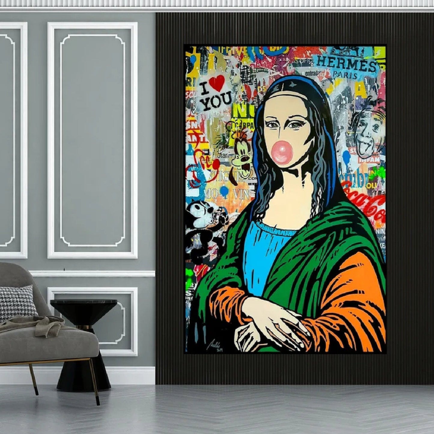 Banksy Style Mona Lisa 100% Hand Painted Pop Art