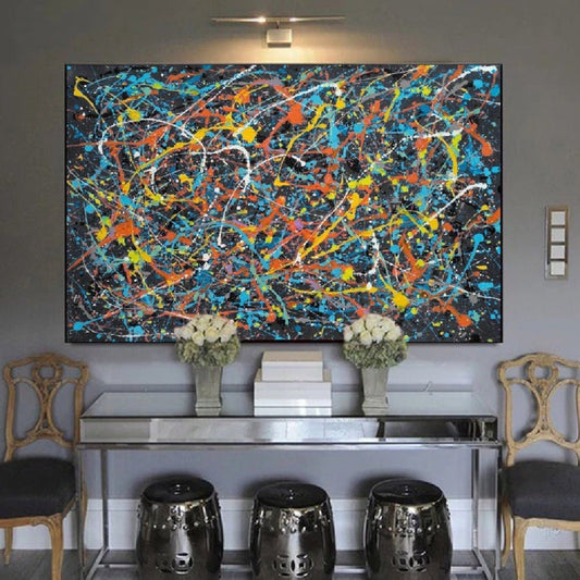 100% Hand Painted Iconic Jackson Pollock-inspired Painting