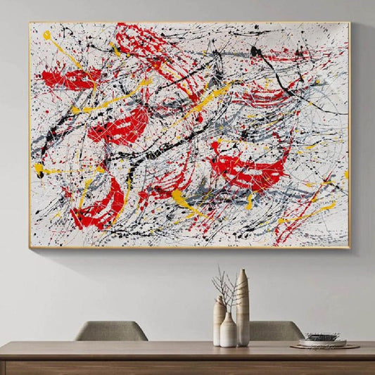 Contemporary 100% Hand Painted Modern Splatter Art