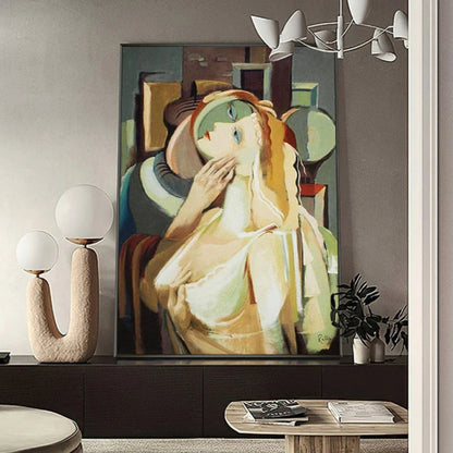 Picasso Neutral Colours Girl 100% Hand Painted Art