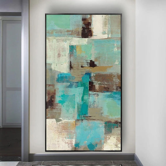 Rich Turquoise Colour Abstract Minimalist Painting