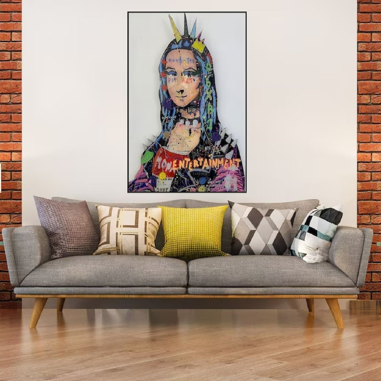 Mona Lisa Hand Painted Punk Version Graffiti Art