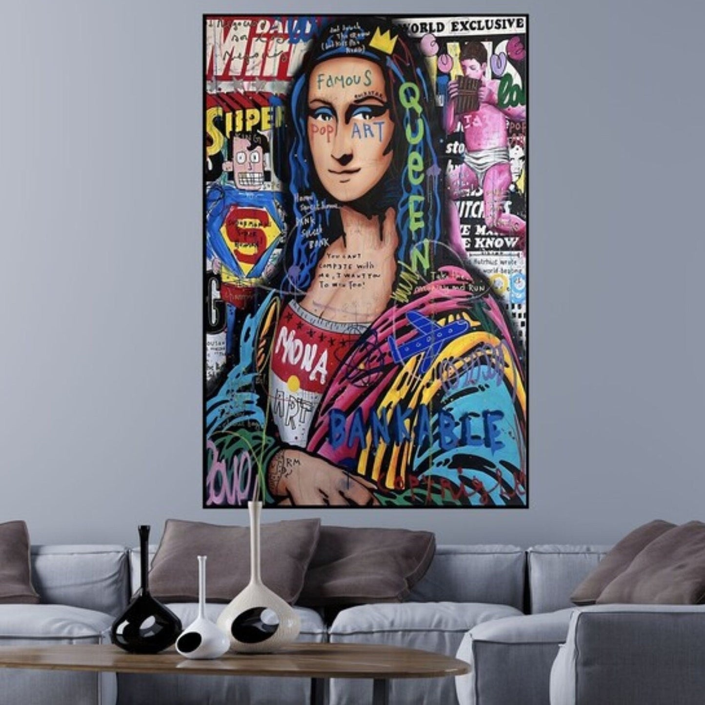 Original Mona Lisa Banksy Style Pop Art Painting