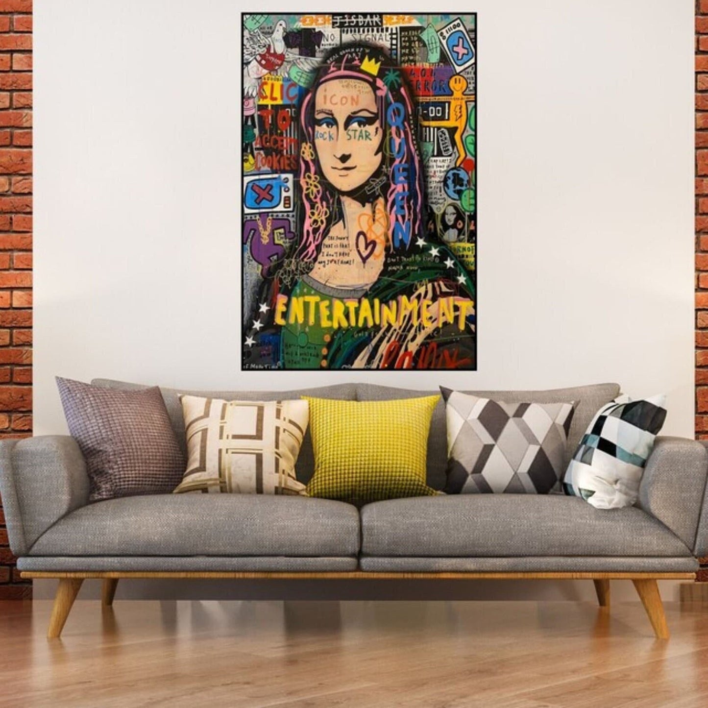 Entertainment Queen Mona Lisa Hand Painted Pop Art