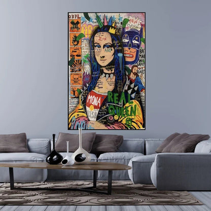 Graffiti Real Queen Mona Lisa Pop Wall Painting