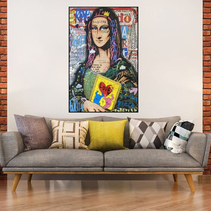 Original Mona Lisa 100% Hand Painted Love Pop Art