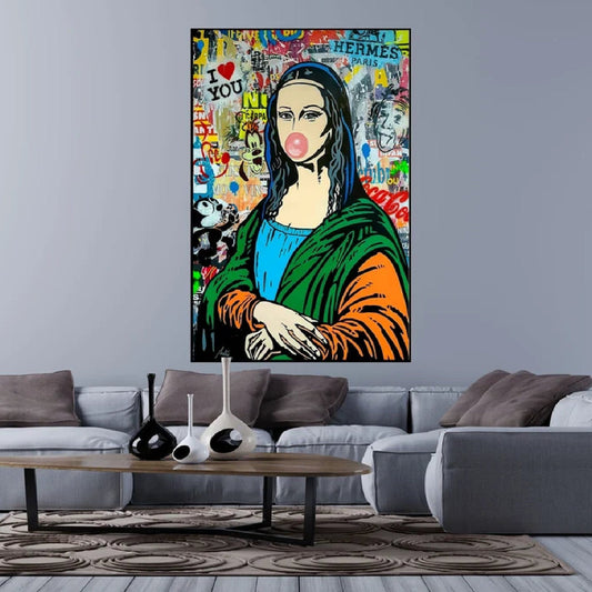 Banksy Style Mona Lisa 100% Hand Painted Pop Art