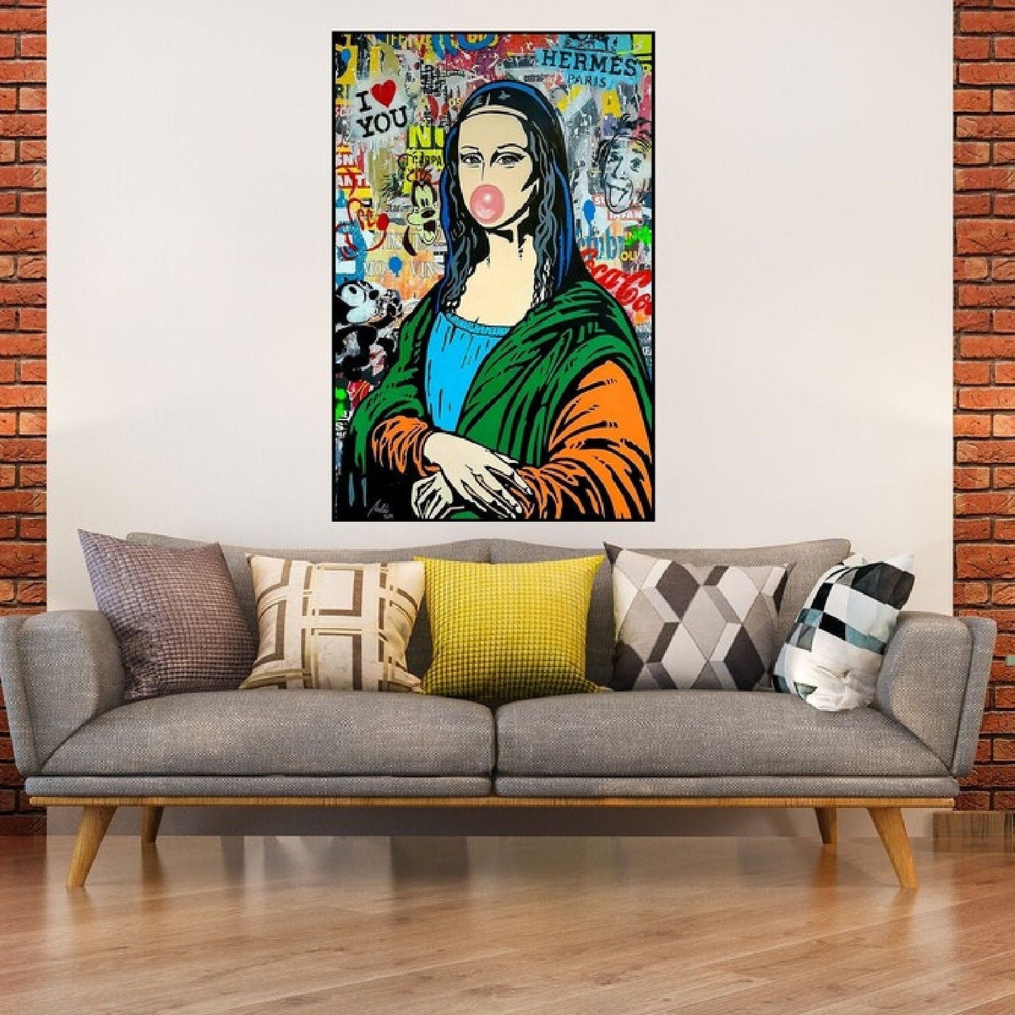 Banksy Style Mona Lisa 100% Hand Painted Pop Art