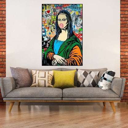 Banksy Style Mona Lisa 100% Hand Painted Pop Art