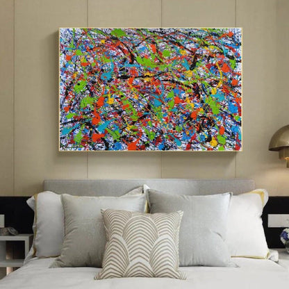 Colourful Pollock Style Replica 100% Hand Painted Wall Art