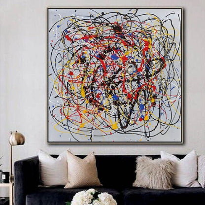 Colourful Modern Wall Art Inspired by Jackson Pollock