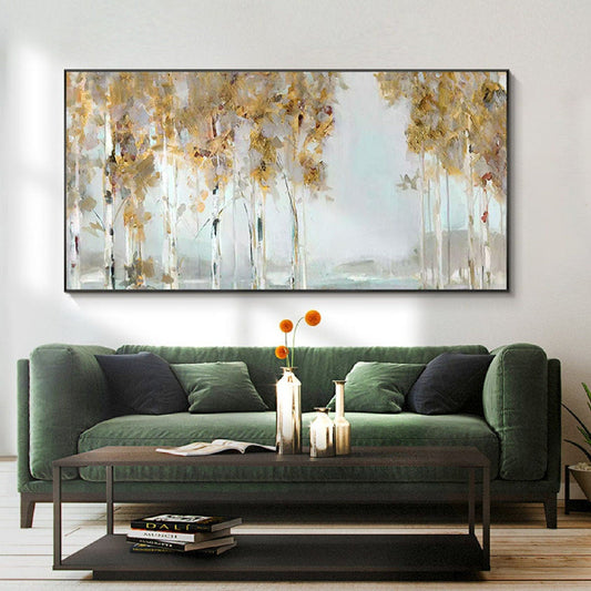 Beautiful Birch Trees 100% Hand Painted Wall Art