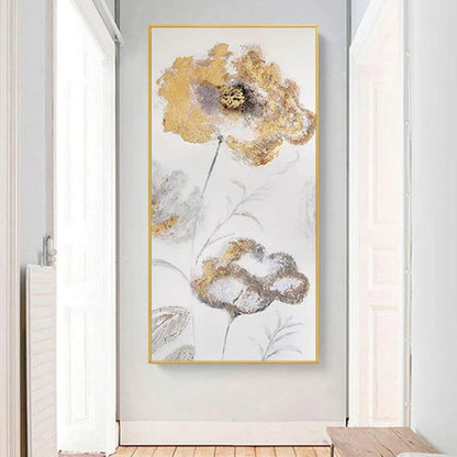 Modern Golden Flowers 100% Hand Painted Artwork