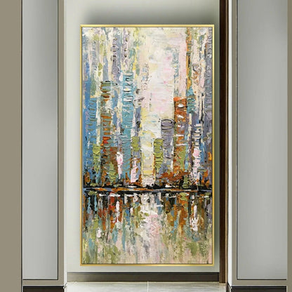Modern Adornment City Building Hand Painted Art