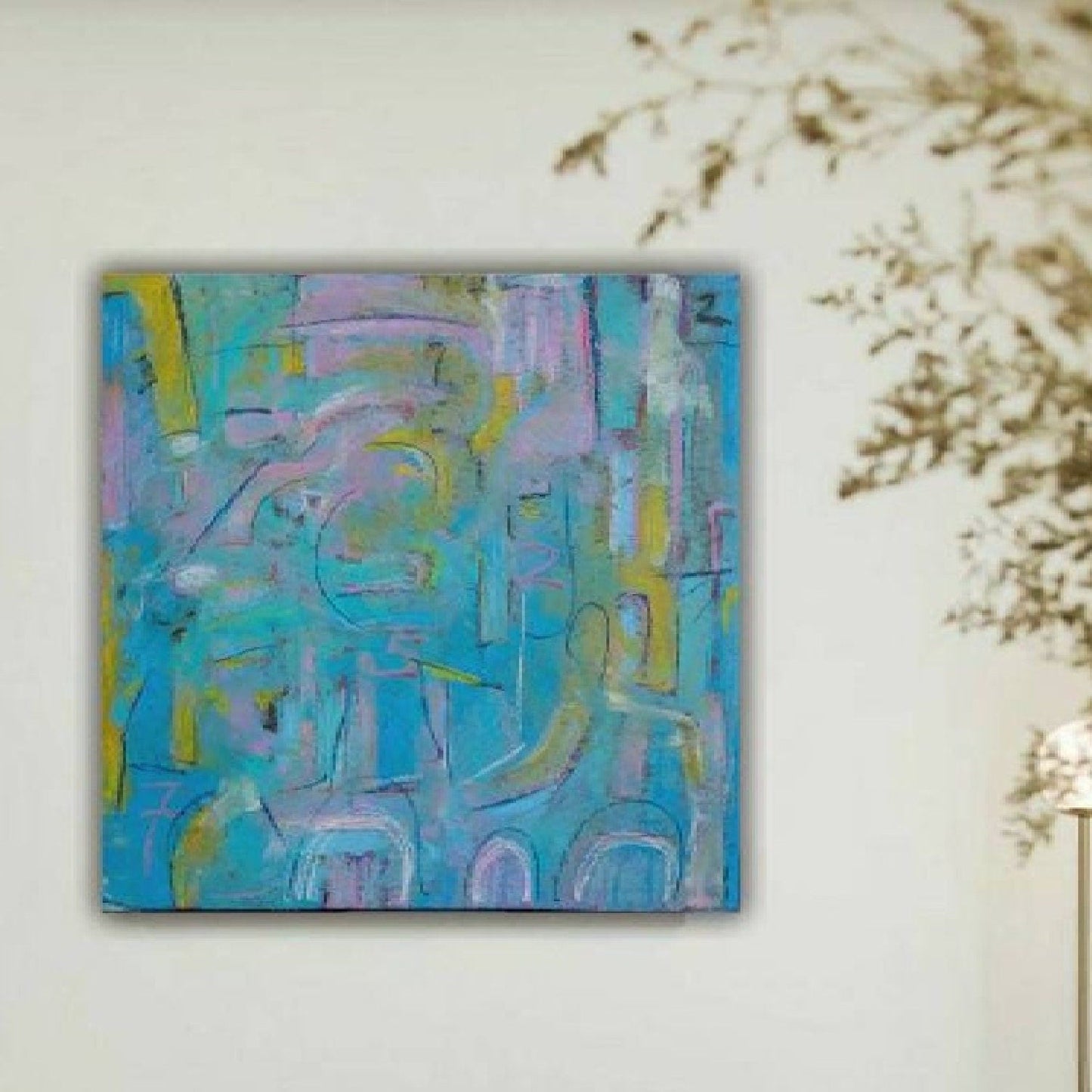 Abstract Blue Crossroads 100% Hand Painted Art