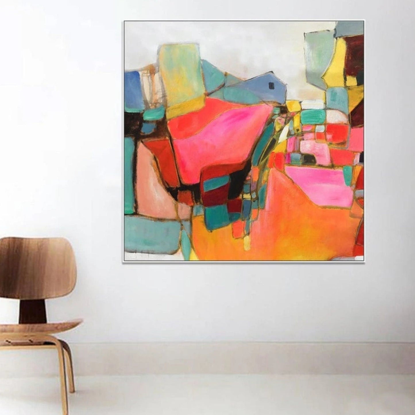 Minimalist Warm Colours Abstract Canvas Painting