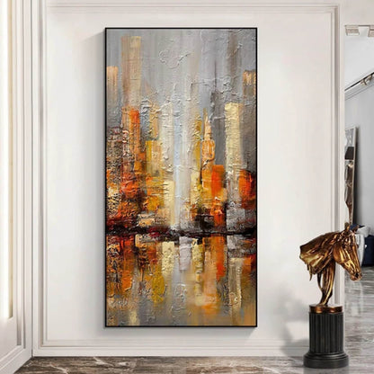 Modern Cityscape 100% Hand Painted Minimal Art