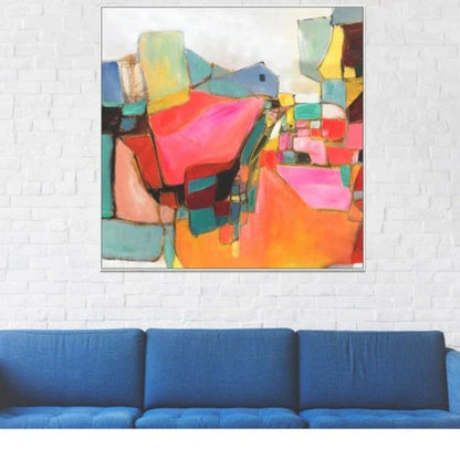 Minimalist Warm Colours Abstract Canvas Painting