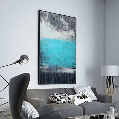 Nordic Style Blue Lake Textured Minimal Artwork