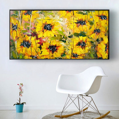 Impressionist Sunflower Field Acrylic Oil Painting