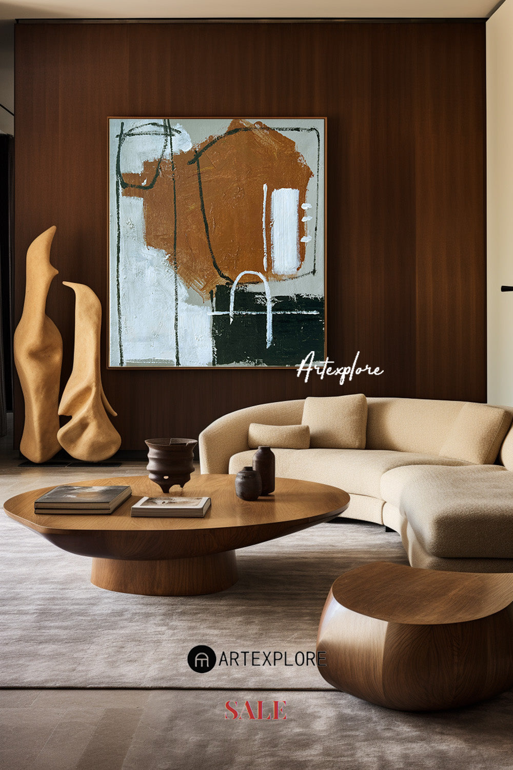 Black And Brown Abstract Painting #ABAS73