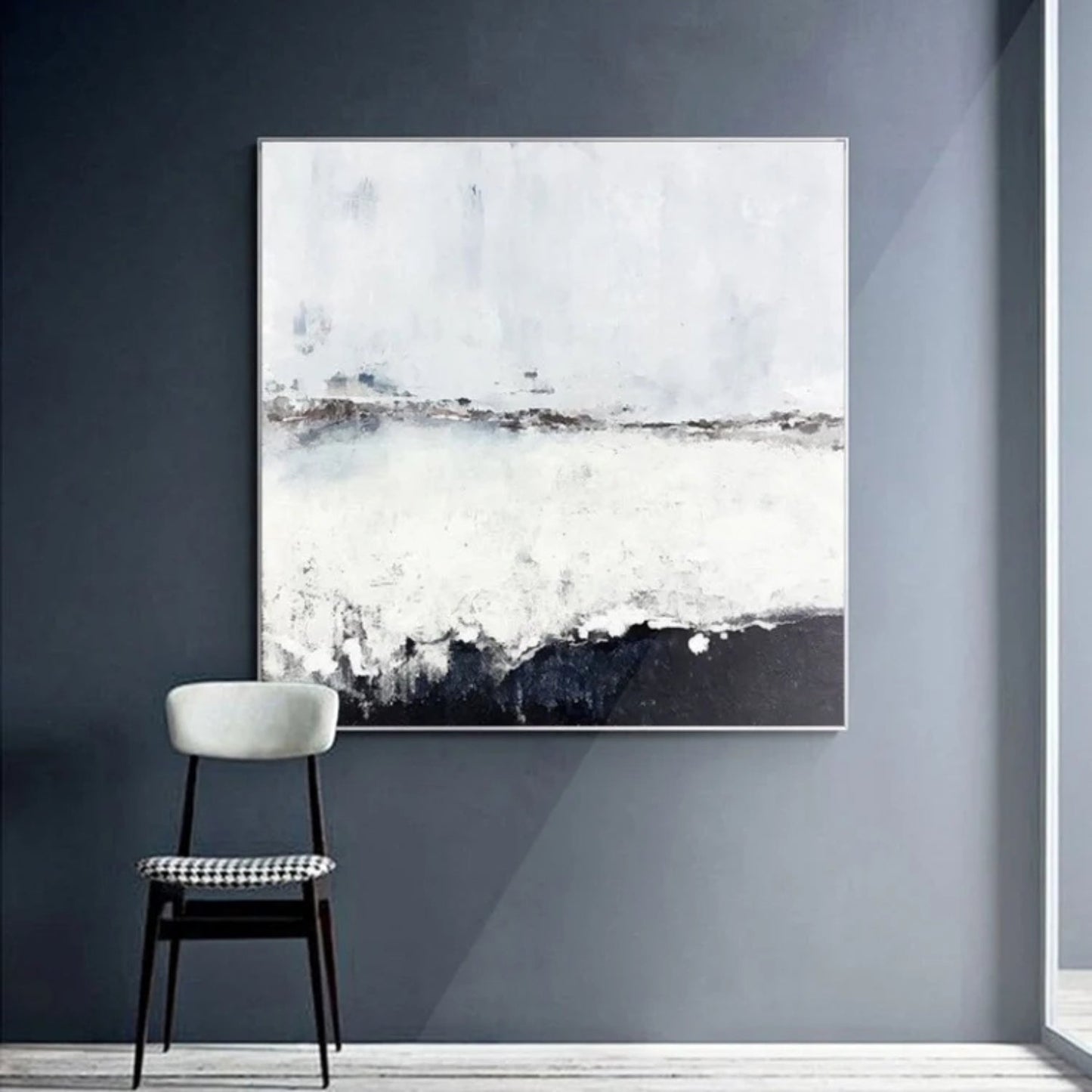 Minimalist Monochromic Landscape Textured Painting