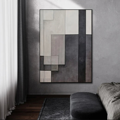 Minimial Neutral Colour Geometric Pattern Painting