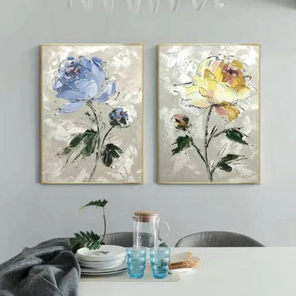 Nordic Abstract Texture Rose Set of 3 Wall Painting