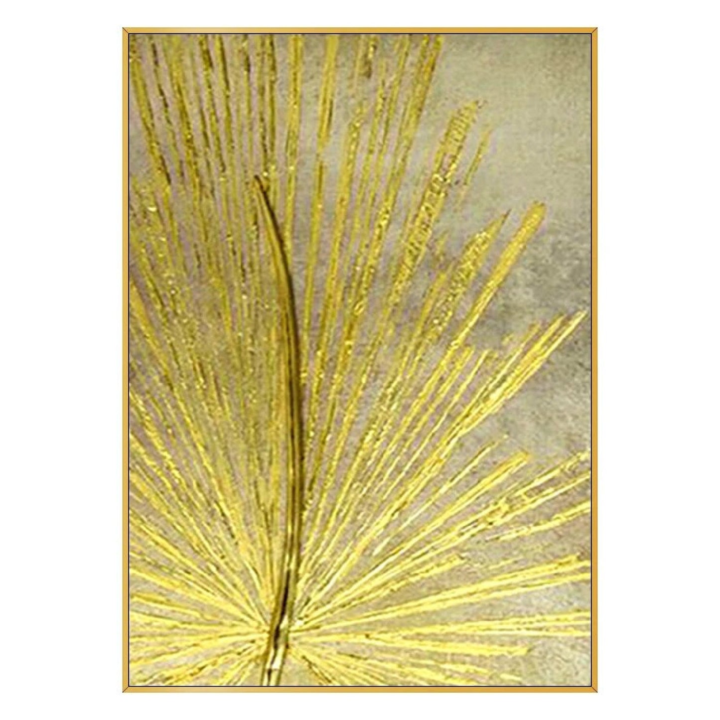 Nordic Golden Leaf Abstract Wall Hanging Art