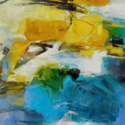 Panoramic Colourful Abstract Minimal Oil Painting