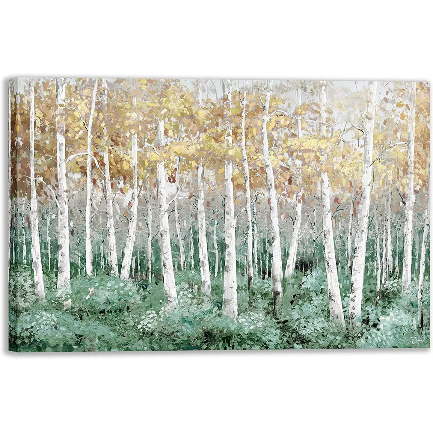 Pastel Colour Birch Rainforest Abstract Wall Art