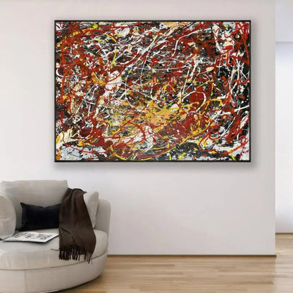 Pollock-Inspired Multicolour Splashing Drip Art