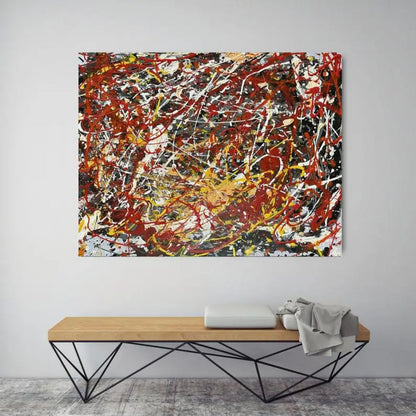 Pollock-Inspired Multicolour Splashing Drip Art