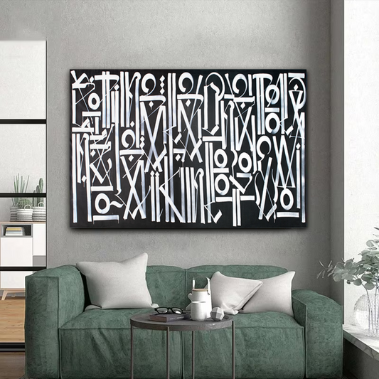 Monochromatic Retna-Inspired Calligraphic Painting